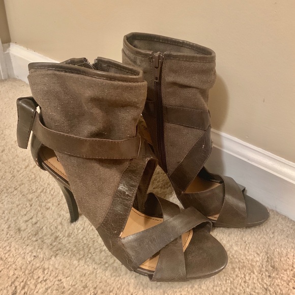 Fergie Shoes - 💜Fergie bootie sandal heels 7 brown